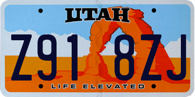 UT license plate Z918ZJ