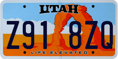 UT license plate Z918ZQ
