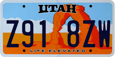 UT license plate Z918ZW