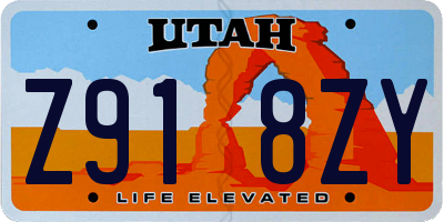 UT license plate Z918ZY