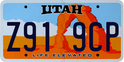 UT license plate Z919CP