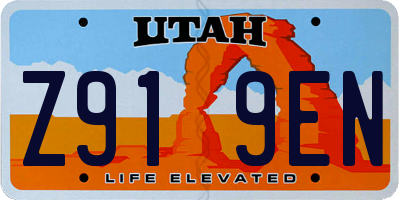 UT license plate Z919EN