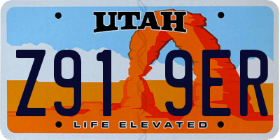 UT license plate Z919ER