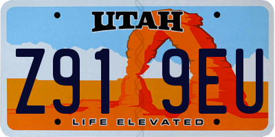 UT license plate Z919EU