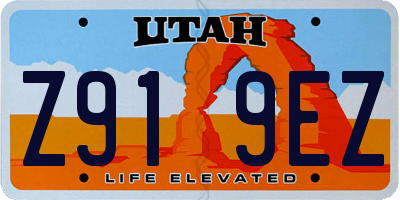 UT license plate Z919EZ