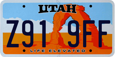 UT license plate Z919FF