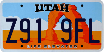 UT license plate Z919FL