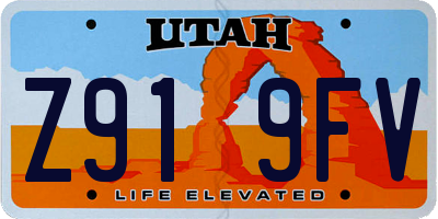 UT license plate Z919FV
