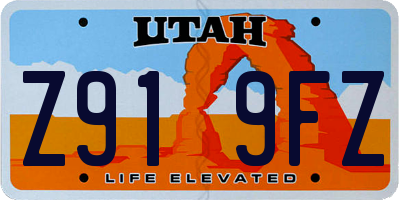 UT license plate Z919FZ