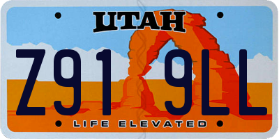 UT license plate Z919LL