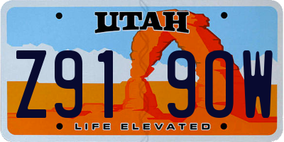 UT license plate Z919OW