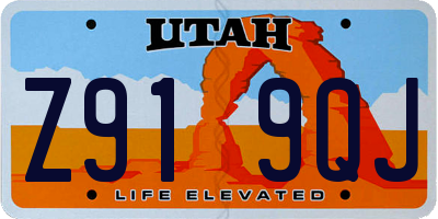 UT license plate Z919QJ