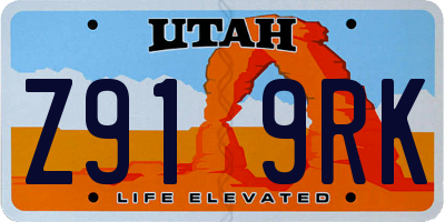 UT license plate Z919RK