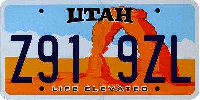 UT license plate Z919ZL