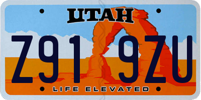 UT license plate Z919ZU