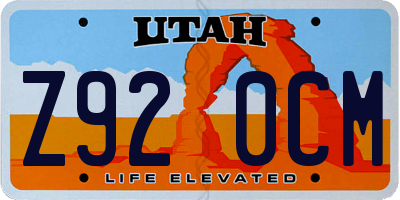 UT license plate Z920CM
