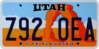 UT license plate Z920EA