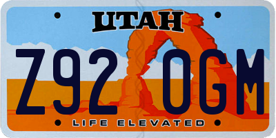 UT license plate Z920GM