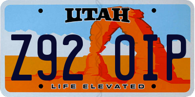 UT license plate Z920IP