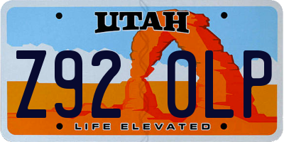 UT license plate Z920LP