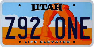 UT license plate Z920NE