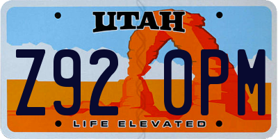 UT license plate Z920PM