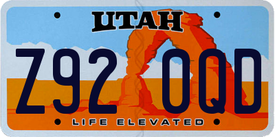 UT license plate Z920QD
