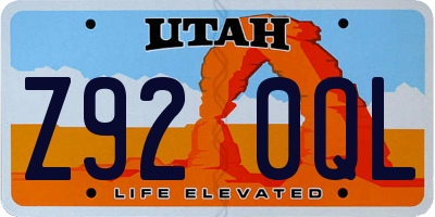 UT license plate Z920QL