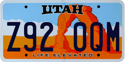 UT license plate Z920QM