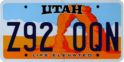 UT license plate Z920QN