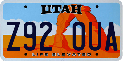 UT license plate Z920UA