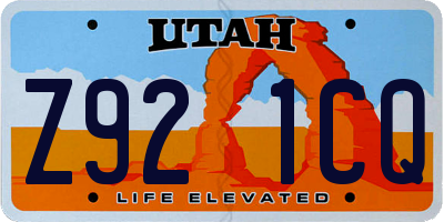 UT license plate Z921CQ