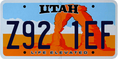 UT license plate Z921EF