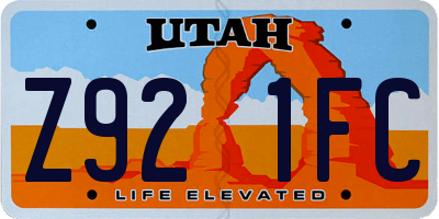 UT license plate Z921FC