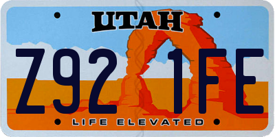 UT license plate Z921FE
