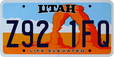 UT license plate Z921FQ