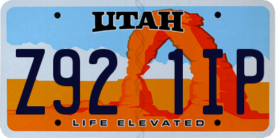 UT license plate Z921IP