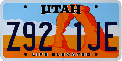 UT license plate Z921JE