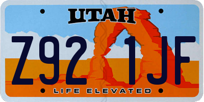 UT license plate Z921JF