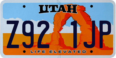 UT license plate Z921JP