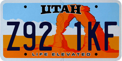 UT license plate Z921KF