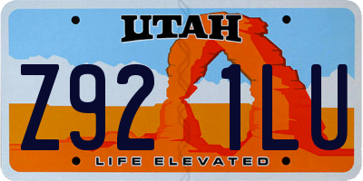 UT license plate Z921LU