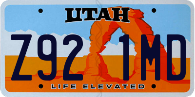 UT license plate Z921MD