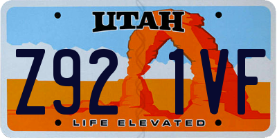 UT license plate Z921VF