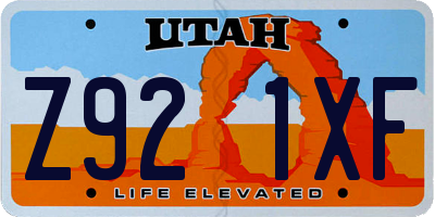 UT license plate Z921XF
