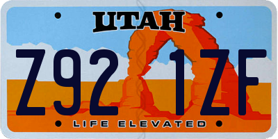 UT license plate Z921ZF