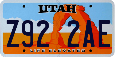 UT license plate Z922AE