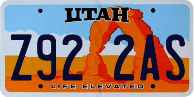 UT license plate Z922AS