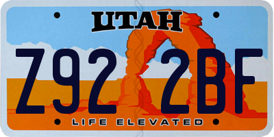 UT license plate Z922BF