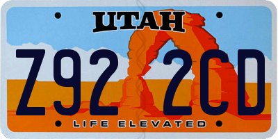 UT license plate Z922CD